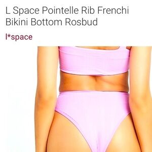 Lspace Pointelle hi waisted Ribbed Bikini bottoms
